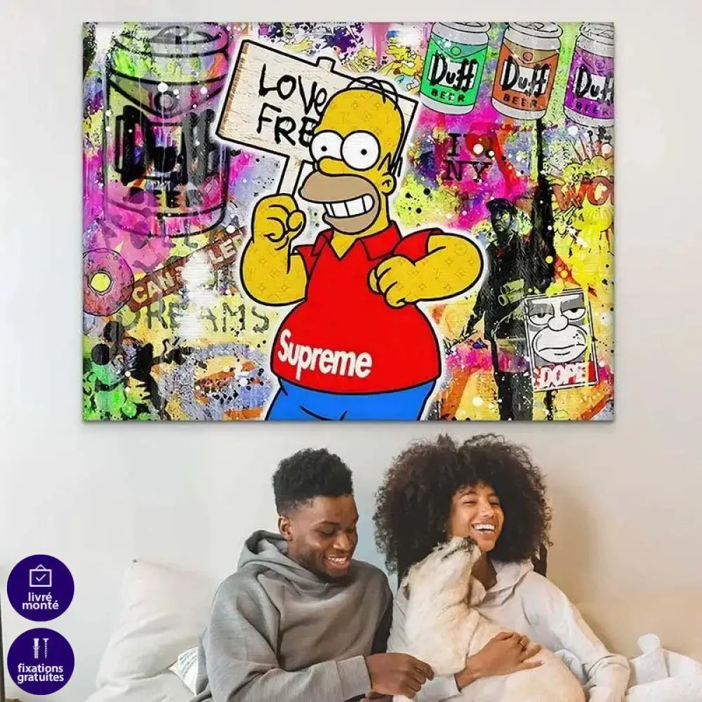 Tableau Street Art Simpson Supreme - Montableaudeco