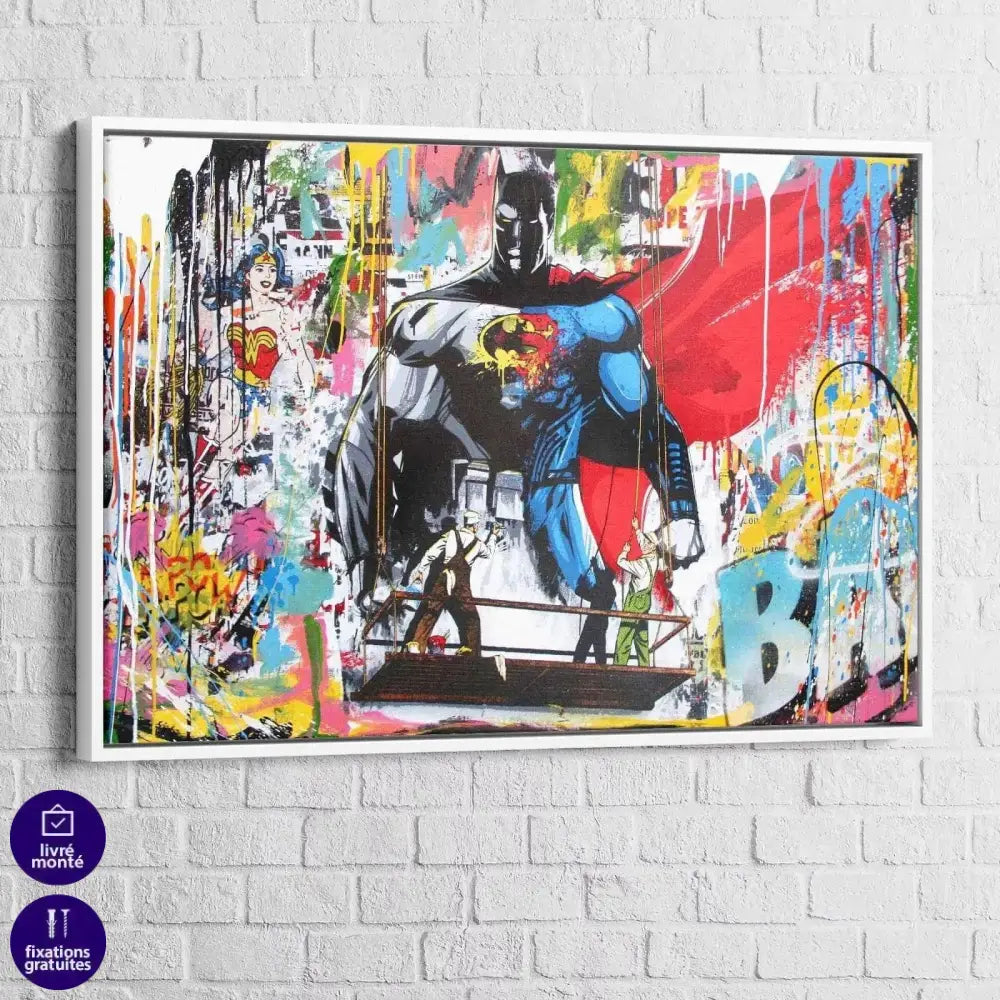 Tableau Street Art Super Héros Wall - Montableaudeco