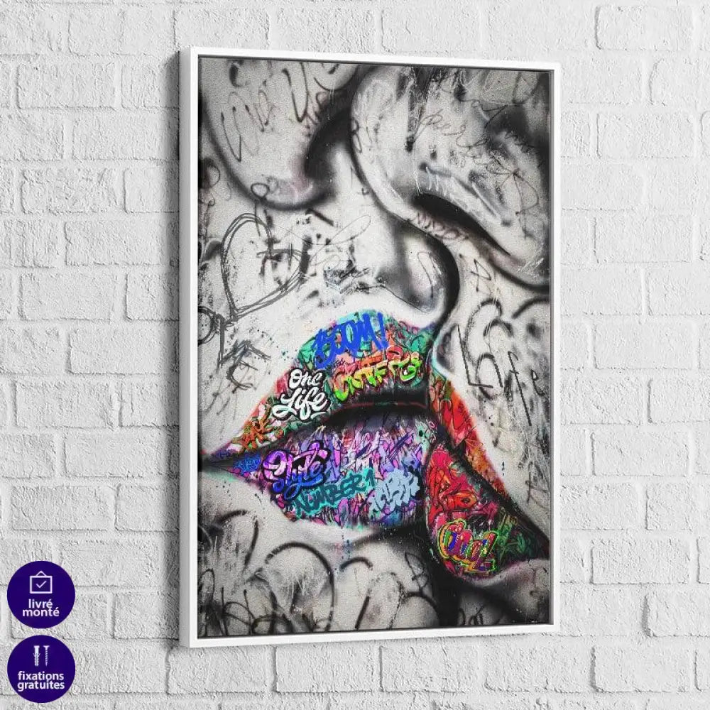 Tableau Street art The Kiss - Montableaudeco