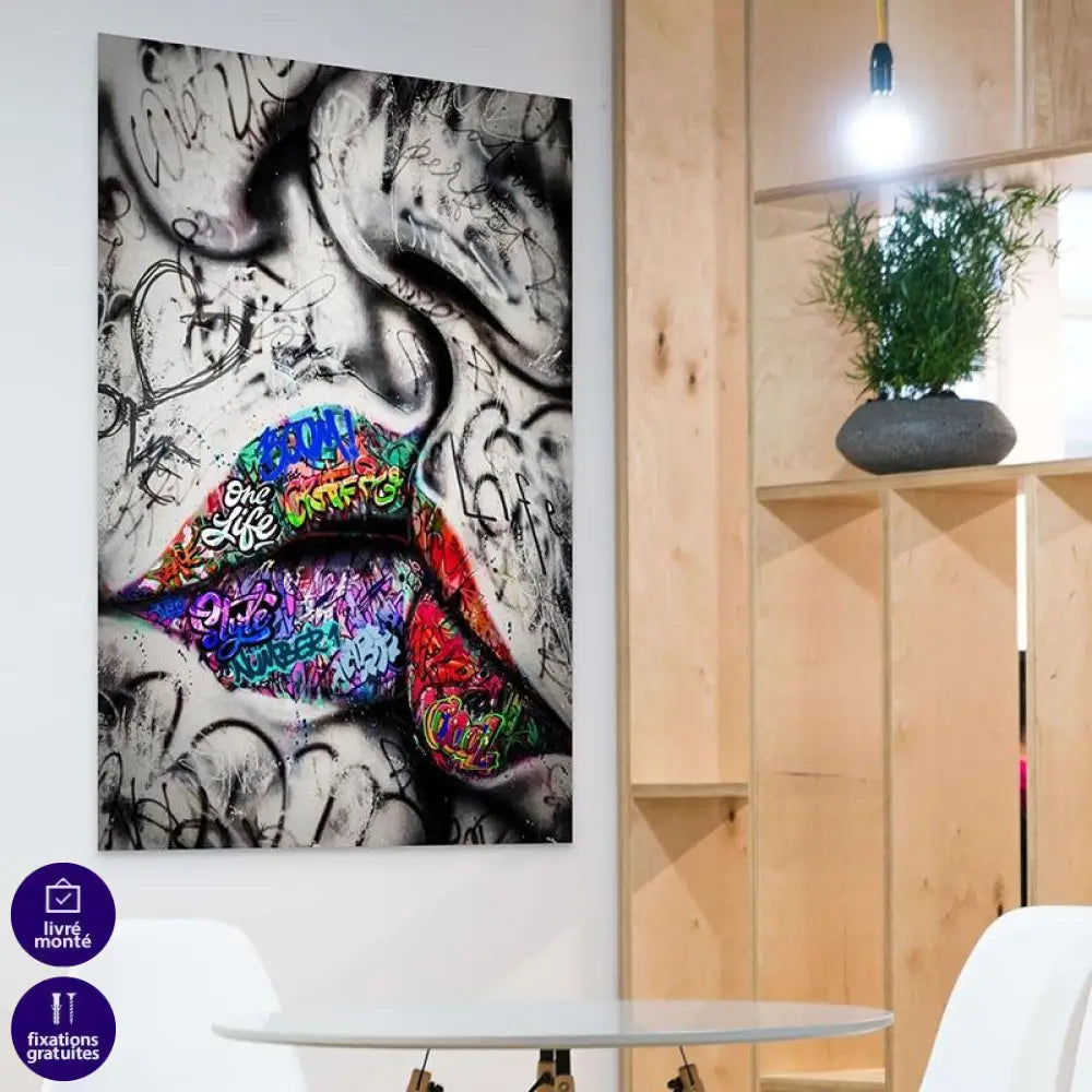 Tableau Street art The Kiss - Montableaudeco
