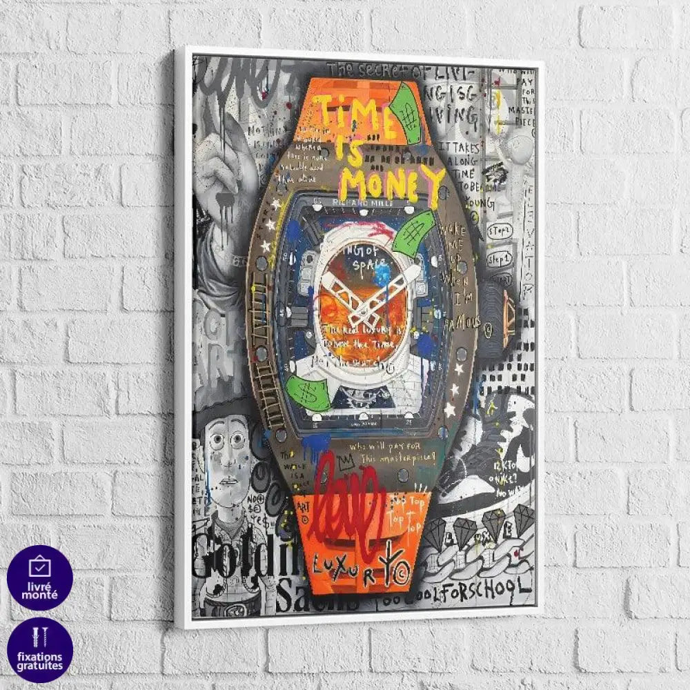 Tableau Street Art Time is Money - Montableaudeco