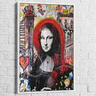 Tableau Street Art Urban Mona 40x60cm / Cadre Blanc Tableau Street art