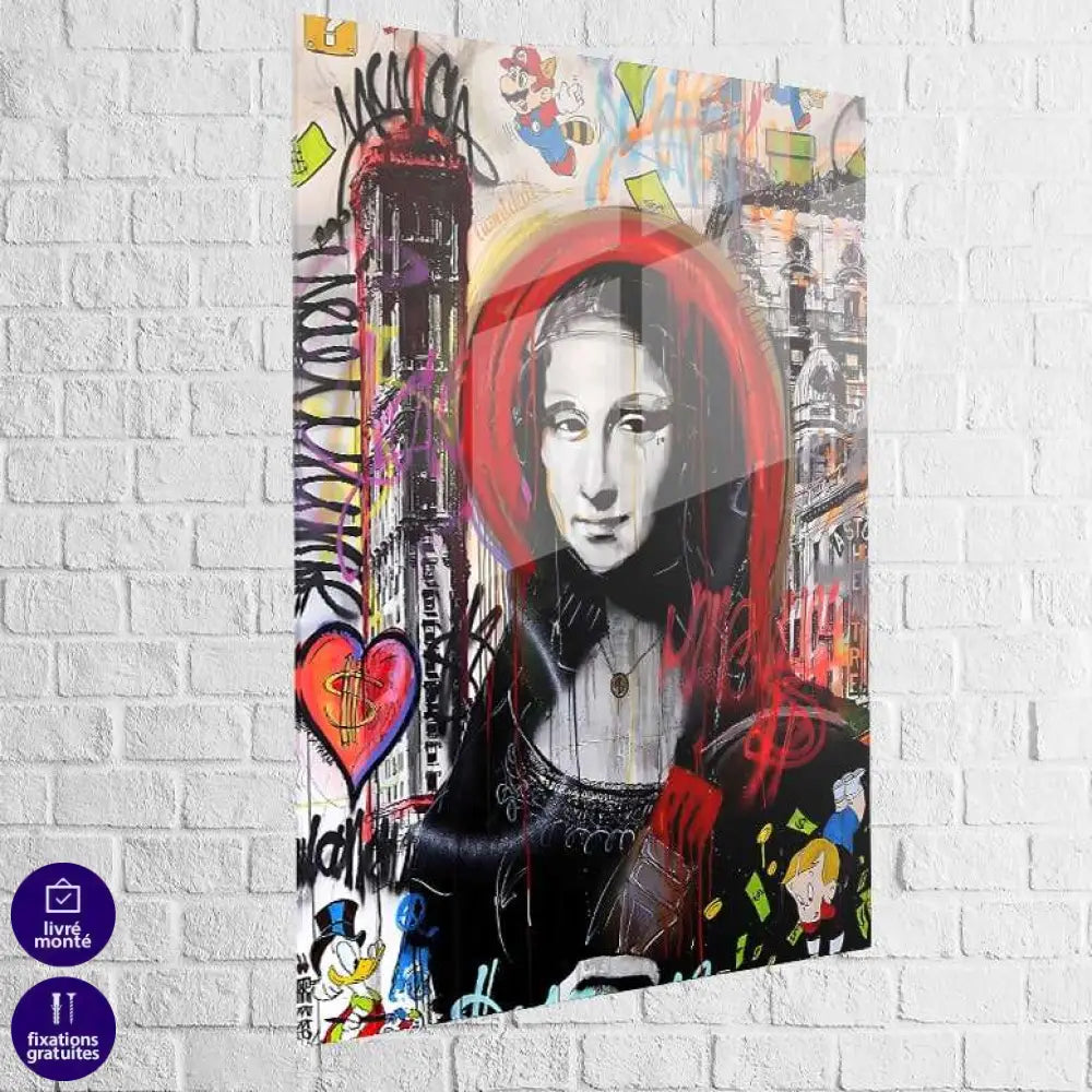 Tableau Street Art Urban Mona 40x60cm / Plexiglas Tableau Street art