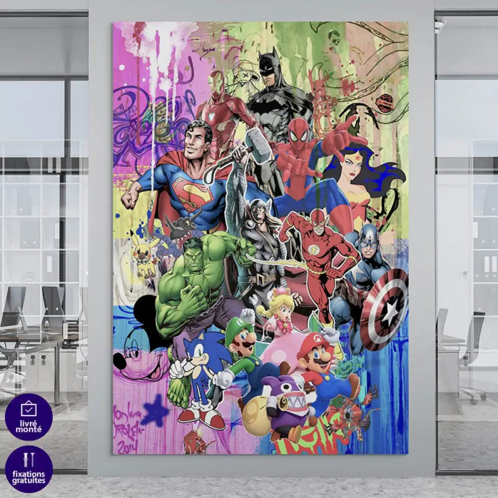 Tableau Street Art Urban Pop Icons 40x60cm / Affiche sans cadre Tableau Street Art