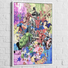 Tableau Street Art Urban Pop Icons 40x60cm / Cadre Blanc Tableau Street Art