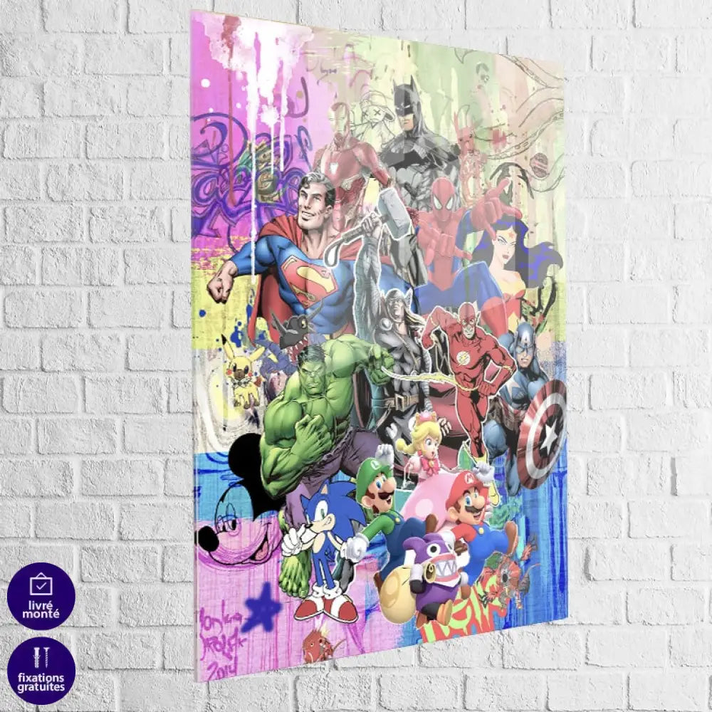 Tableau Street Art Urban Pop Icons 40x60cm / Plexiglas Tableau Street Art
