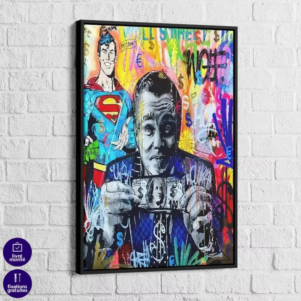 Tableau Street Art Wolf Superman - Montableaudeco