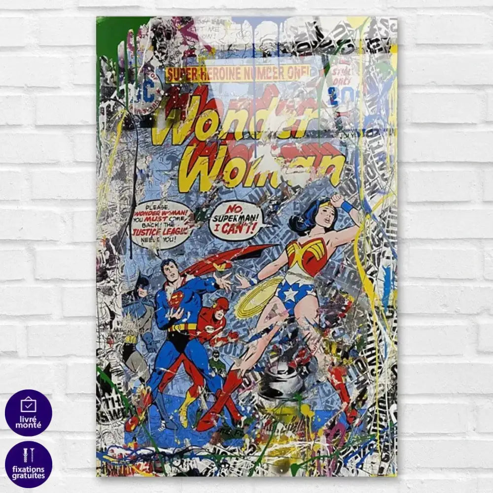 Tableau Street Art Wonder Woman - Montableaudeco