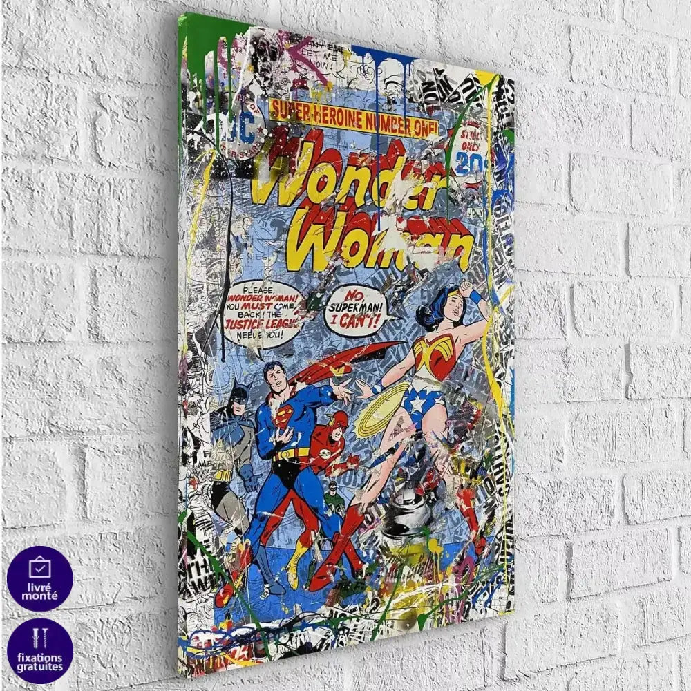 Tableau Street Art Wonder Woman - Montableaudeco