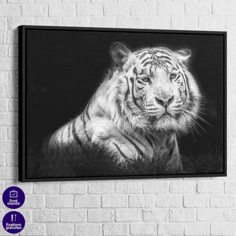 Tableau Tigre noir et blanc - Montableaudeco