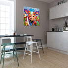 tableau vache pop art pour salon