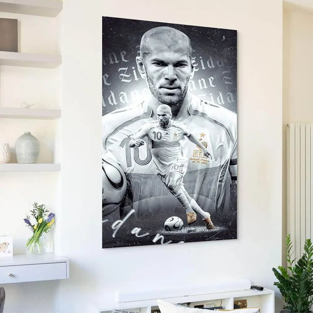 Tableau Zidane Le Roi Zidane 40x60cm / Toile tendue sur châssis Tableau Sport