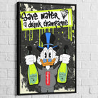tableau cadre noir – canard millionnaire graffiti