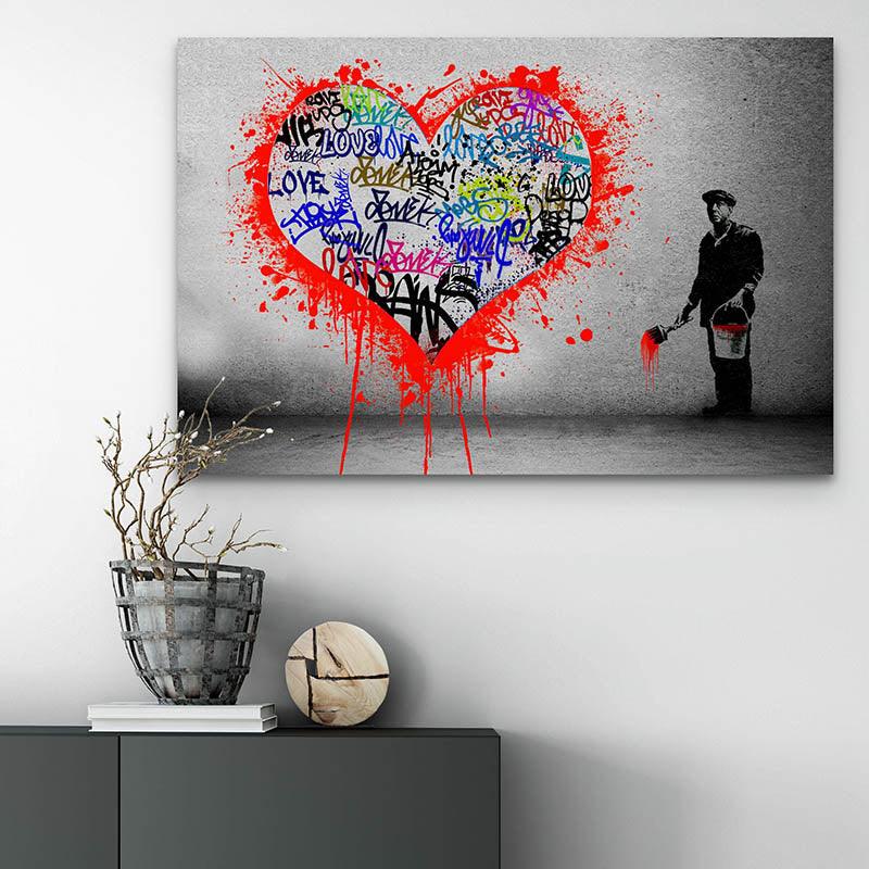 Tableau Street Art Banksy My Heart - Montableaudeco