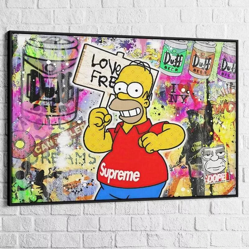 Tableau Street Art Simpson Supreme - Montableaudeco