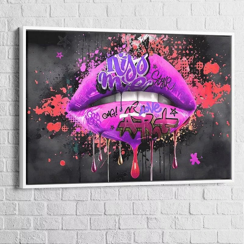 Tableau Street Art Kiss Lips - Montableaudeco