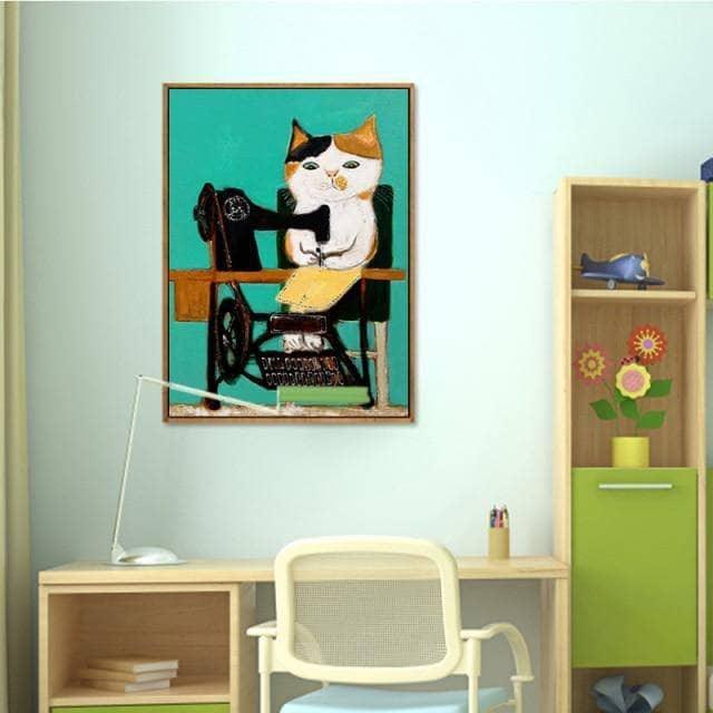 Tableau Chat Coloré Fun Collection 13 Pièces - Montableaudeco