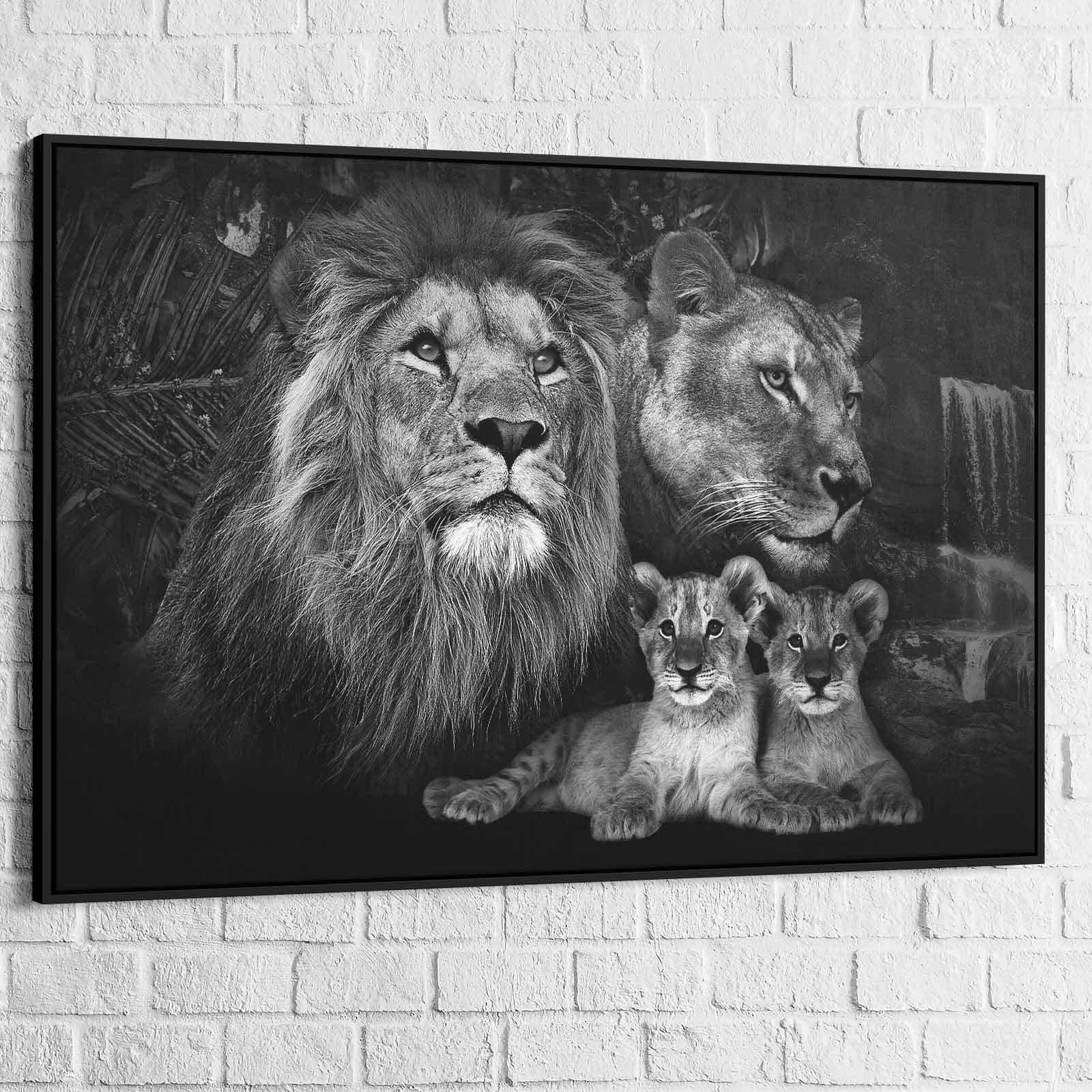 Tableau Lion En Famille - Montableaudeco