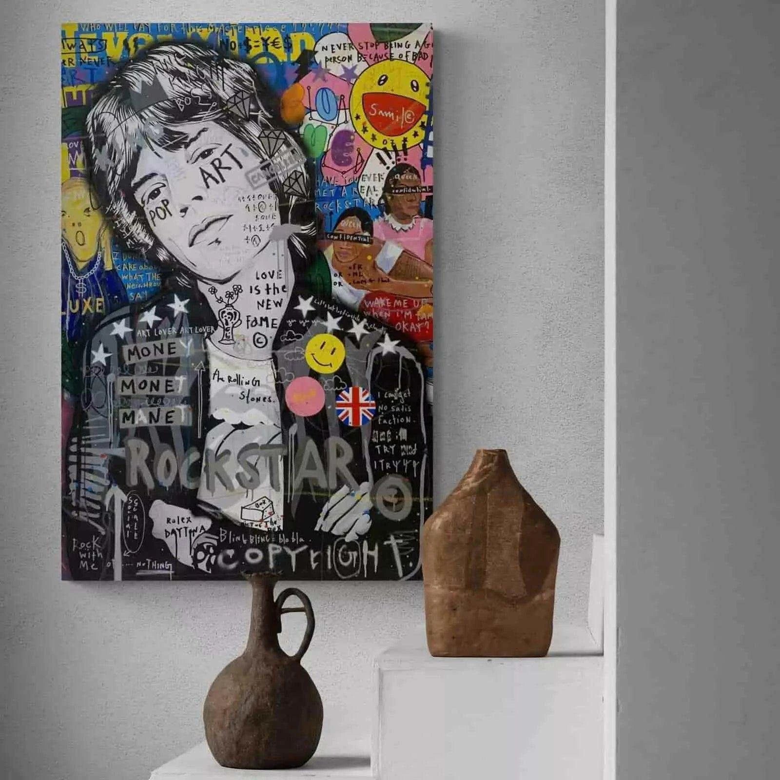 Tableau Street Art Mick Jagger - Montableaudeco